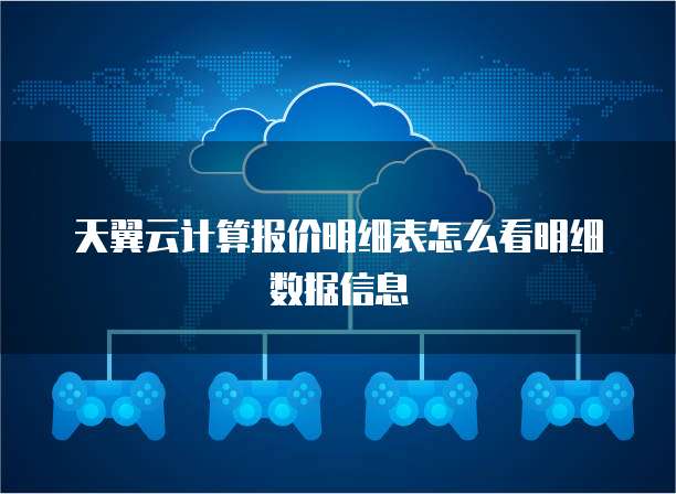 天翼云计算报价明细表怎么看明细数据信息