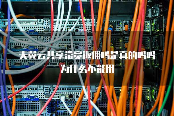 天翼云共享带宽返佣吗是真的吗吗为什么不能用