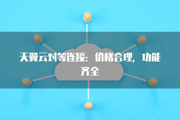 天翼云对等连接:价格合理,功能齐全