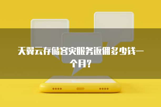 天翼云存储容灾服务返佣多少钱一个月?