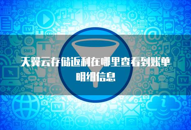 天翼云存储返利在哪里查看到账单明细信息