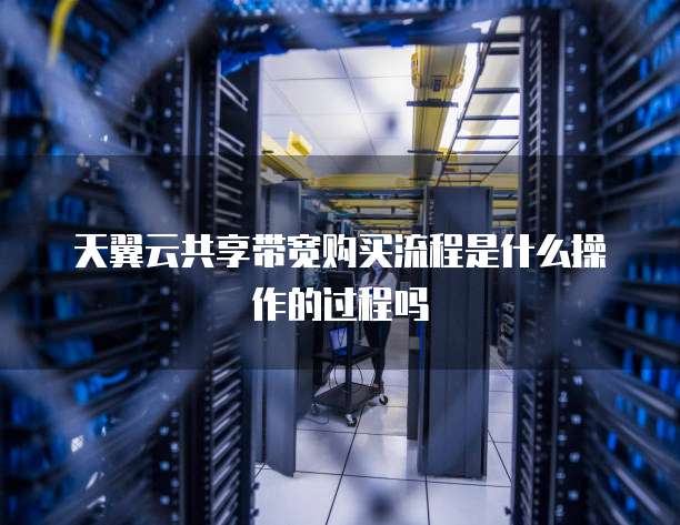 天翼云共享带宽购买流程是什么操作的过程吗