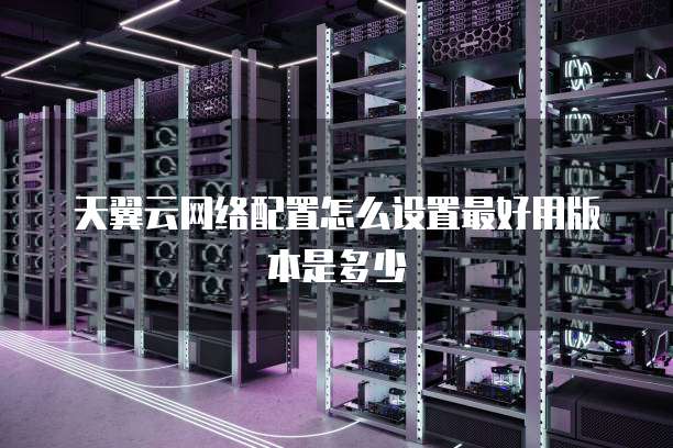 天翼云网络配置怎么设置最好用版本是多少