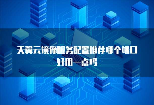 天翼云镜像服务配置推荐哪个端口好用一点吗