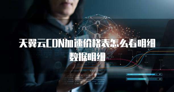 天翼云CDN加速价格表怎么看明细数据明细