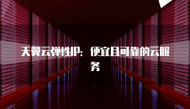 天翼云弹性IP：便宜且可靠的云服务