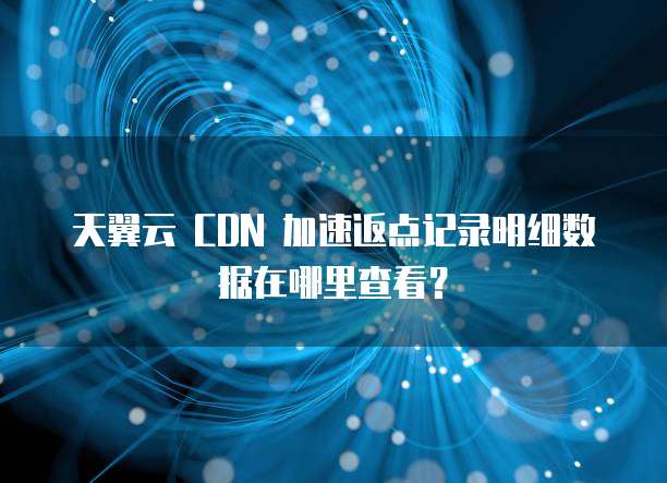 天翼云 CDN 加速返点记录明细数据在哪里查看?