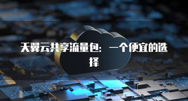 天翼云共享流量包:一个便宜的选择