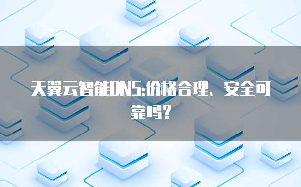 天翼云智能DNS:价格合理、安全可靠吗？