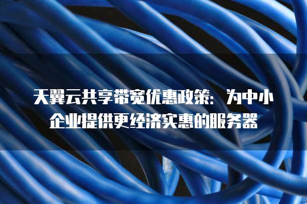天翼云共享带宽优惠政策:为中小企业提供更经济实惠的服务器