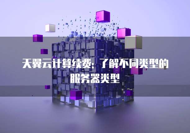 天翼云计算续费: 了解不同类型的服务器类型