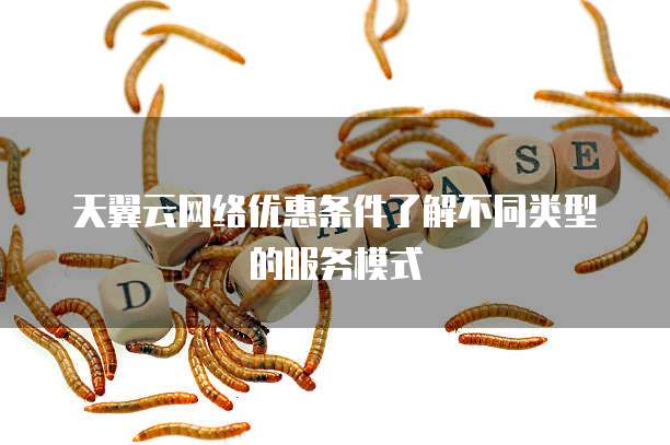 天翼云网络优惠条件了解不同类型的服务模式