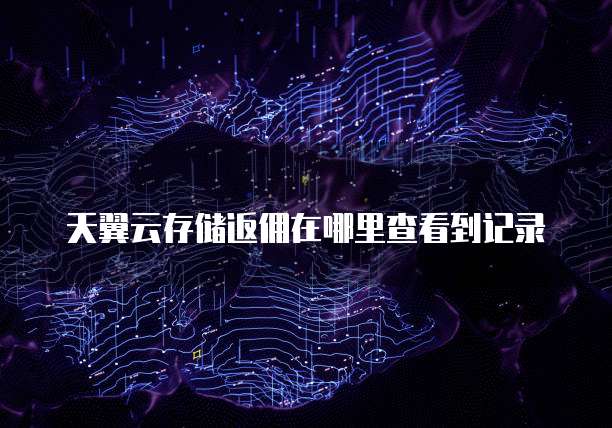 天翼云存储返佣在哪里查看到记录