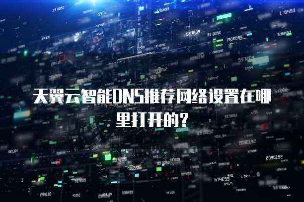 天翼云智能DNS推荐网络设置在哪里打开的?