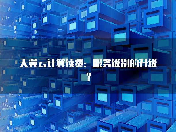 天翼云计算续费:服务级别的升级?