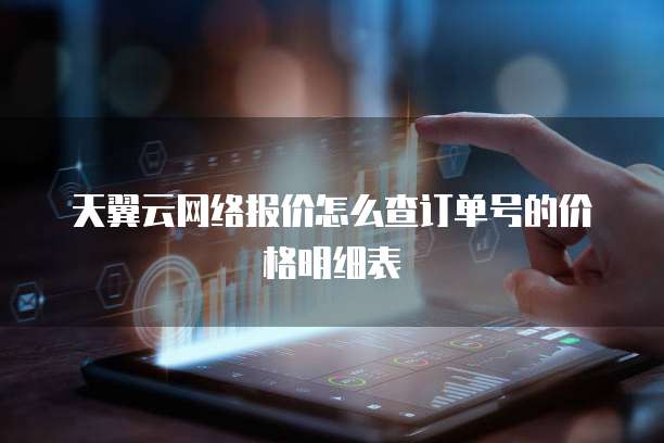 天翼云网络报价怎么查订单号的价格明细表