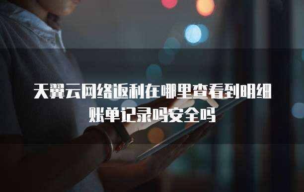 天翼云网络返利在哪里查看到明细账单记录吗安全吗