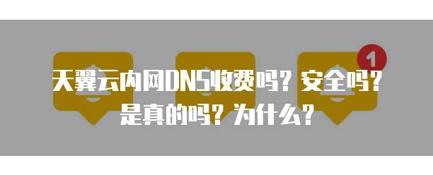 天翼云内网DNS收费吗？安全吗？是真的吗？为什么？