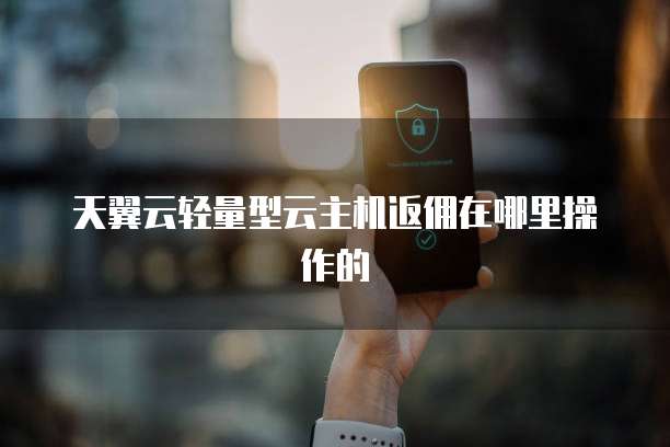 天翼云轻量型云主机返佣在哪里操作的