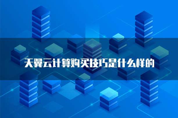 天翼云计算购买技巧是什么样的