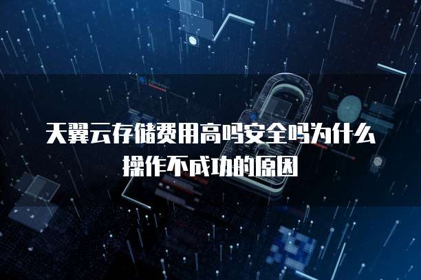 天翼云存储费用高吗安全吗为什么操作不成功的原因