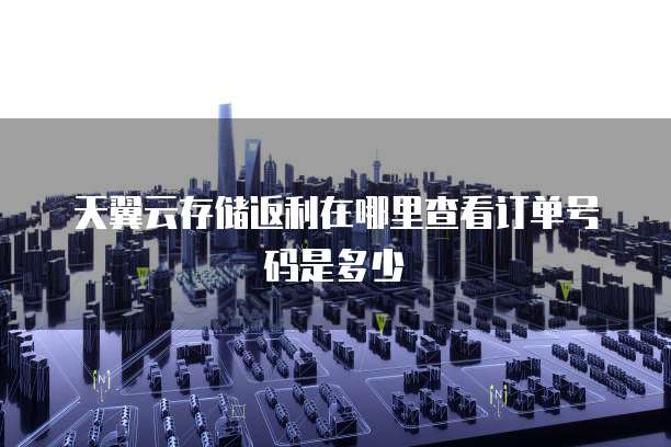天翼云存储返利在哪里查看订单号码是多少