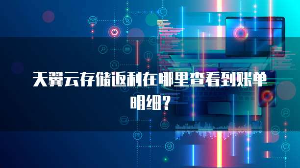 天翼云存储返利在哪里查看到账单明细?