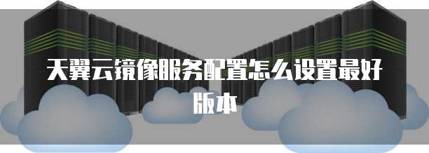 天翼云镜像服务配置怎么设置最好版本