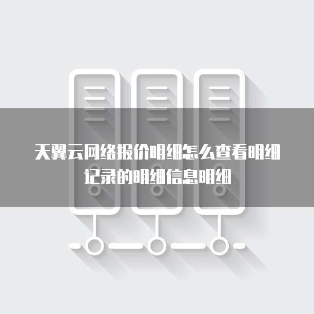 天翼云网络报价明细怎么查看明细记录的明细信息明细