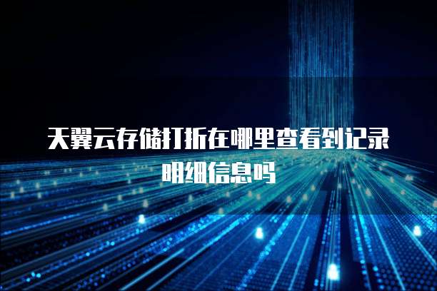 天翼云存储打折在哪里查看到记录明细信息吗