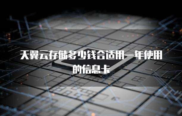 天翼云存储多少钱合适用一年使用的信息卡