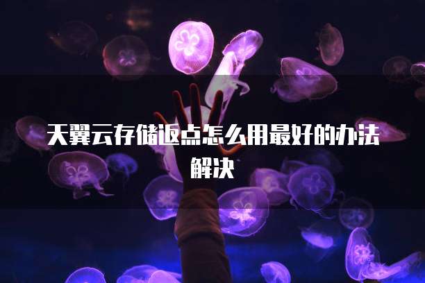天翼云存储返点怎么用最好的办法解决