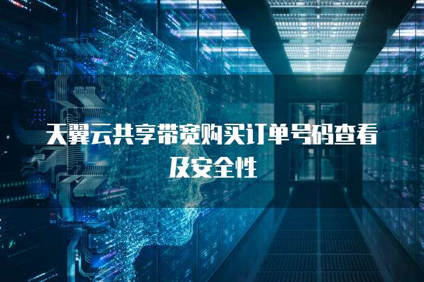 天翼云共享带宽购买订单号码查看及安全性