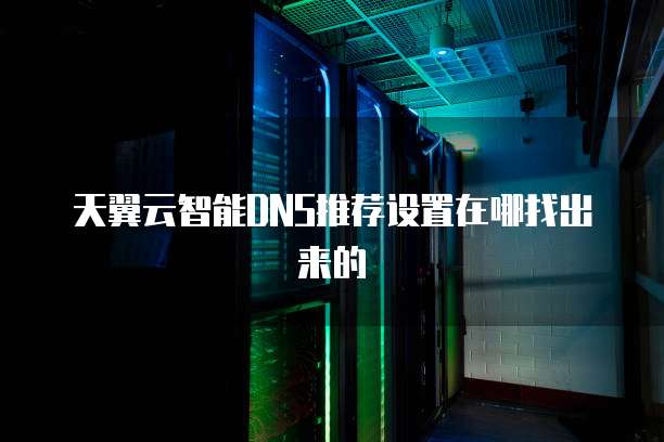 天翼云智能DNS推荐设置在哪找出来的