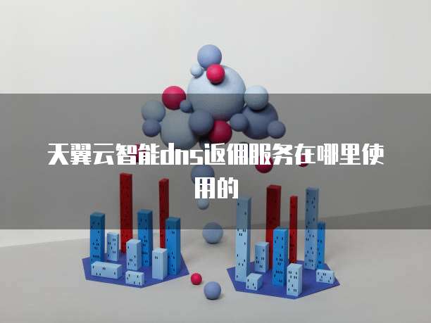 天翼云智能dns返佣服务在哪里使用的