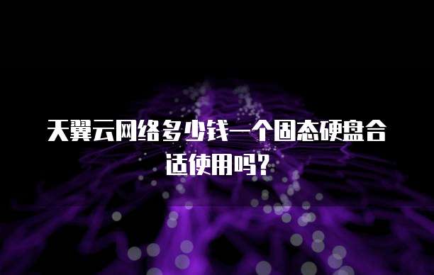 天翼云网络多少钱一个固态硬盘合适使用吗?
