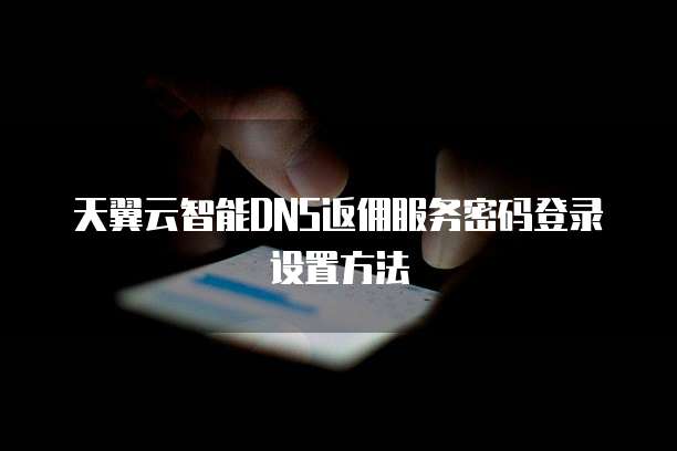 天翼云智能DNS返佣服务密码登录设置方法