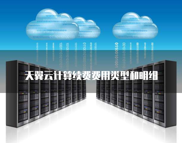 天翼云计算续费费用类型和明细

