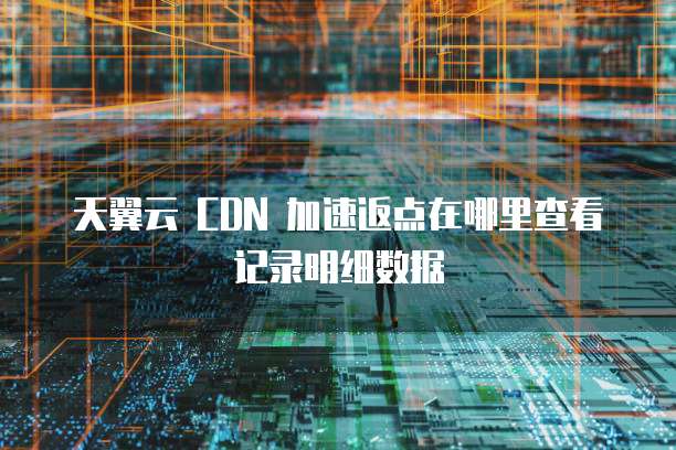 天翼云 CDN 加速返点在哪里查看记录明细数据