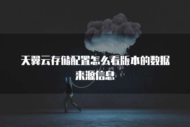 天翼云存储配置怎么看版本的数据来源信息