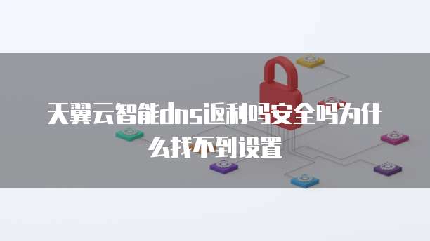 天翼云智能dns返利吗安全吗为什么找不到设置