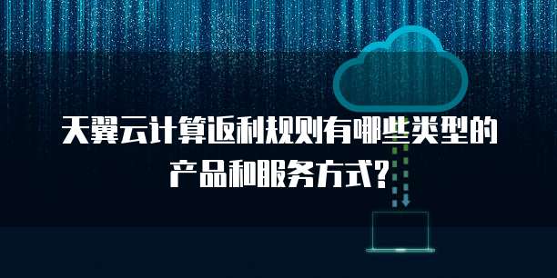 天翼云计算返利规则有哪些类型的产品和服务方式?