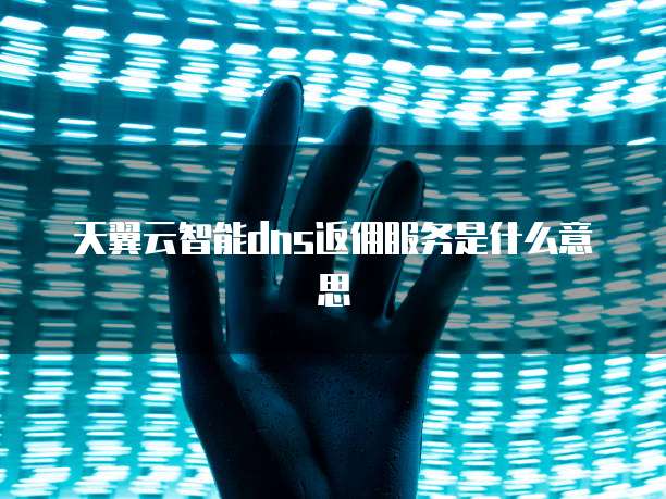 天翼云智能dns返佣服务是什么意思