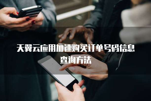 天翼云应用加速购买订单号码信息查询方法