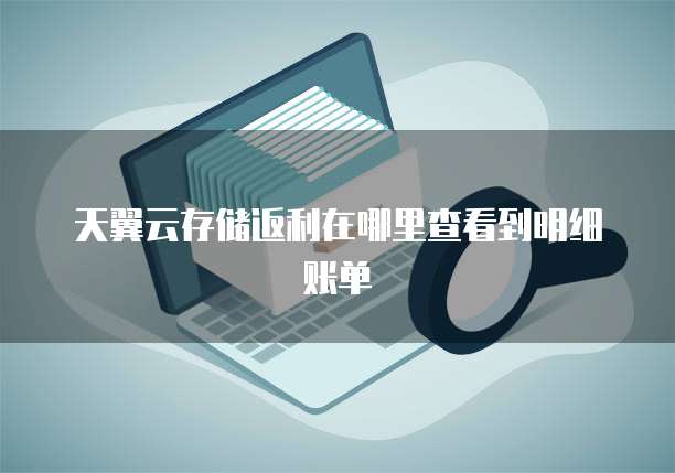 天翼云存储返利在哪里查看到明细账单