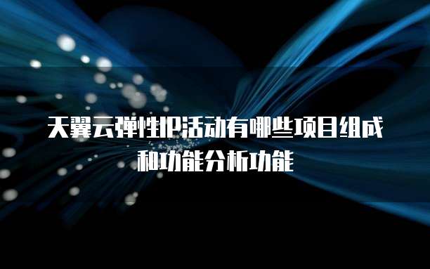 天翼云弹性IP活动有哪些项目组成和功能分析功能