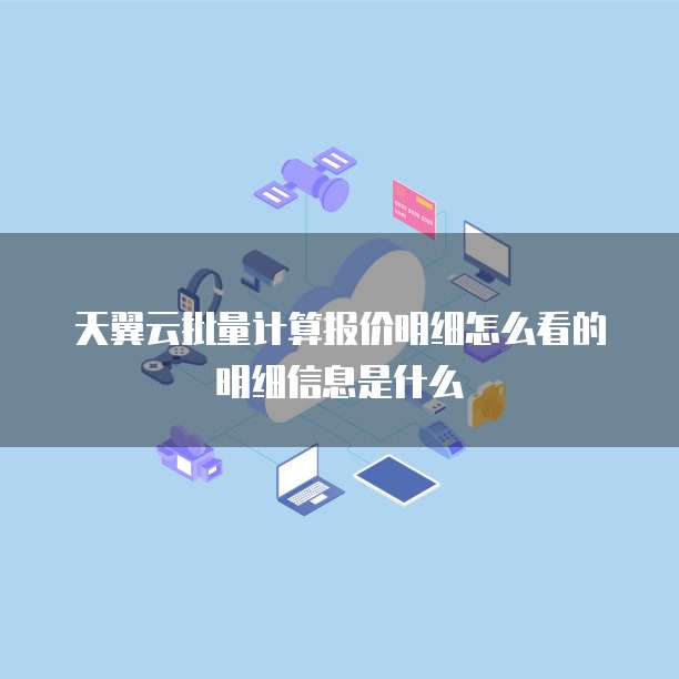 天翼云批量计算报价明细怎么看的明细信息是什么