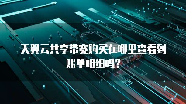 天翼云共享带宽购买在哪里查看到账单明细吗?