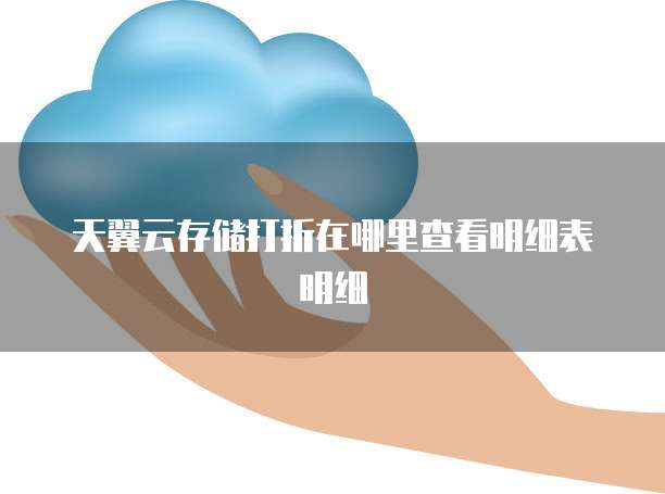 天翼云存储打折在哪里查看明细表明细