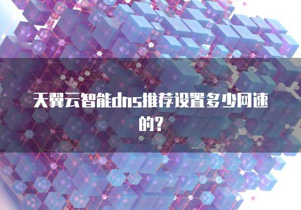 天翼云智能dns推荐设置多少网速的?